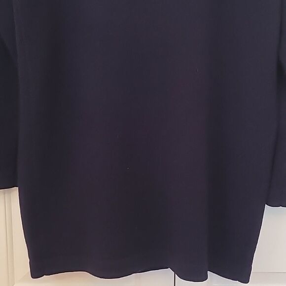 Nordstrom Tailored Wool Knit Crested Cardigan Sweater Navy Blue Size L - Picture 8 of 13